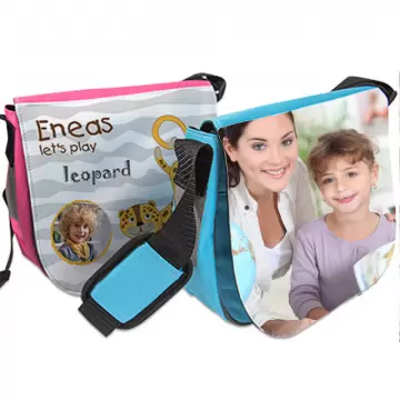 Sac bandoulière bleu ou rose photo pour les enfants