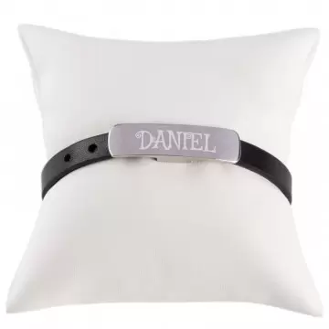 Bracelet mixte cuir acier personnalisé