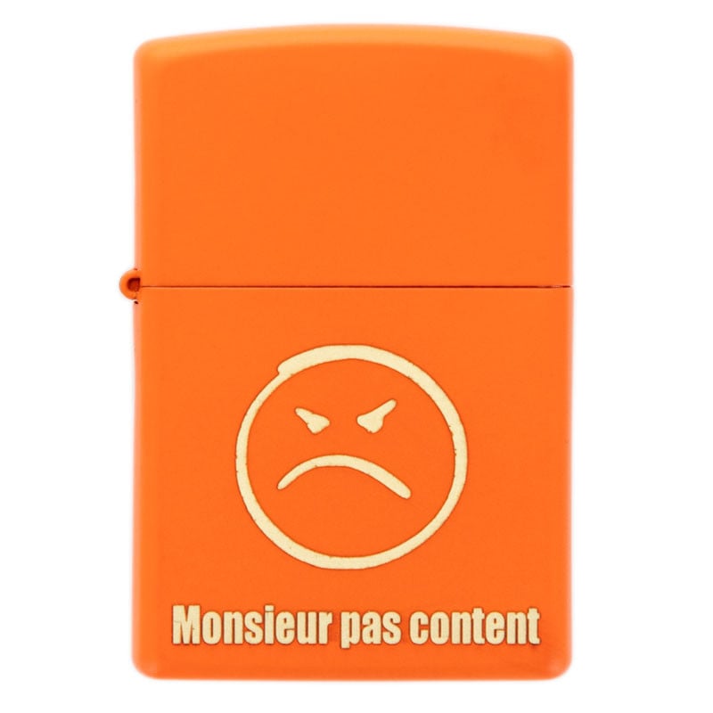 Briquet ZIppo orange personnalisé