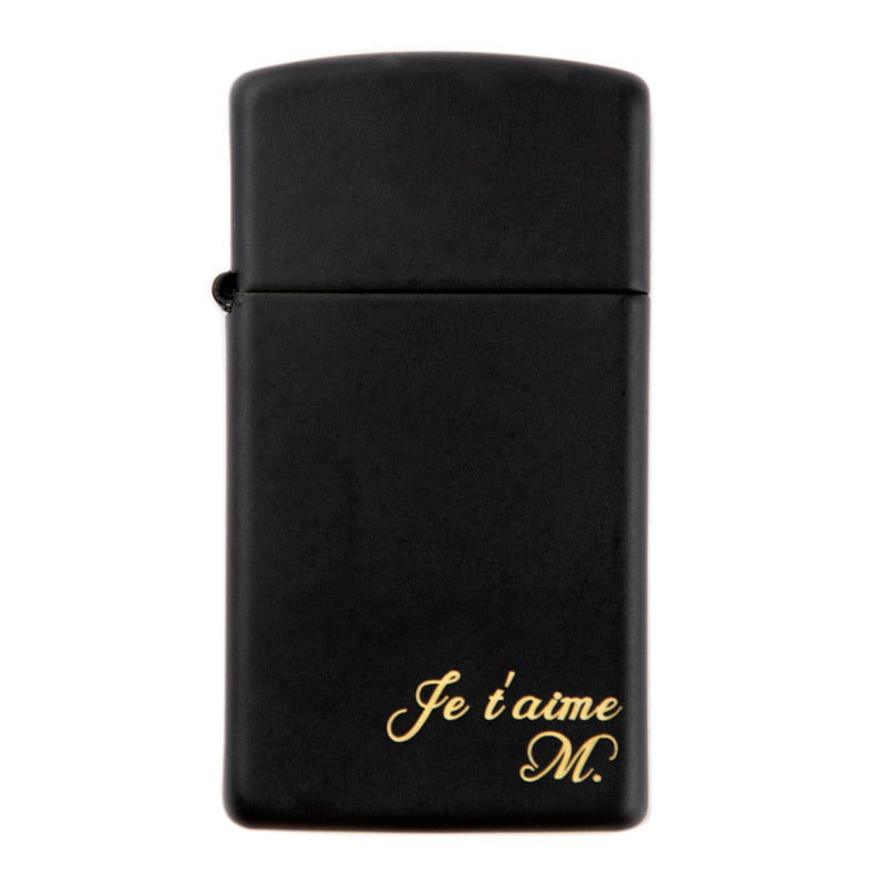 Briquet zippo à essence noir slim