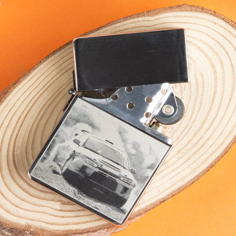 Gravure photo et texte sur briquet zippo replica 1935