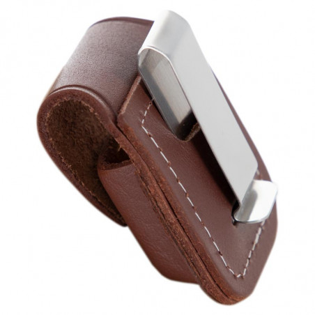 Clip ceinture marron étui à briquet zippo