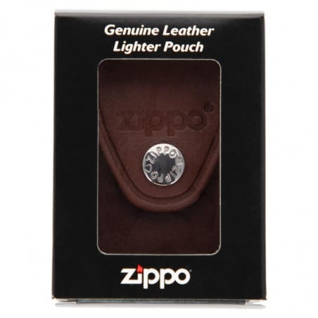 Pochette cuir marron briquet zippo