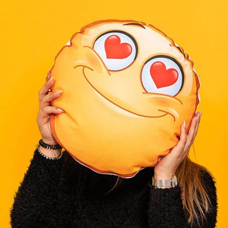 Coussin smiley rond personnalisable