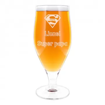 Verre à bière personnalisé gravé | Verre à pied 50cl | Gravure texte