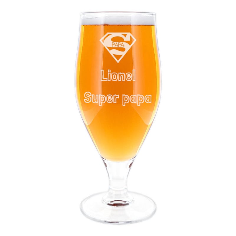 Verre à bière gravé