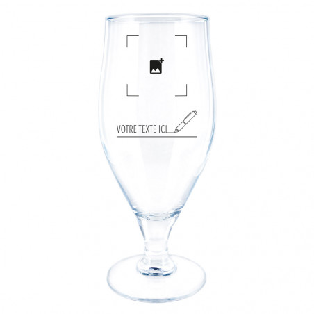 Verre à bière gravé texte