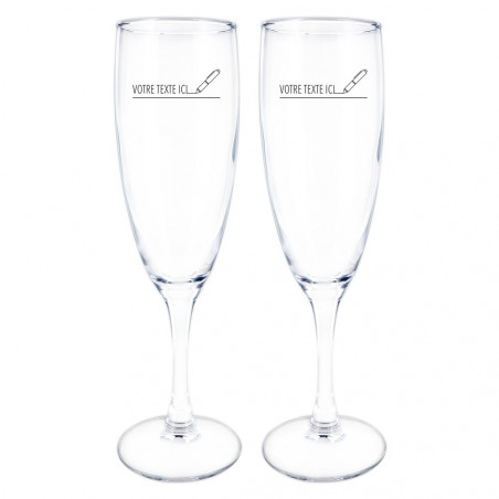 Duo de flûtes à champagne gravé avec votre texte