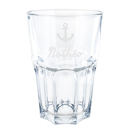 Verre à soda gravé