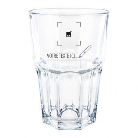 Verre à soda gravure texte