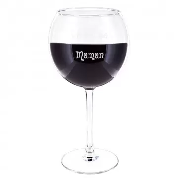 Grand verre à vin ballon personnalisé | Gravure texte