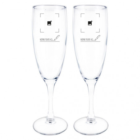 Flûtes à champagne duo coeur unique