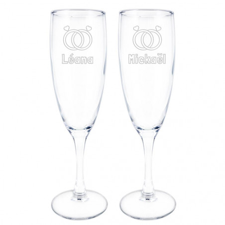 Flutes à champagne alliances unique