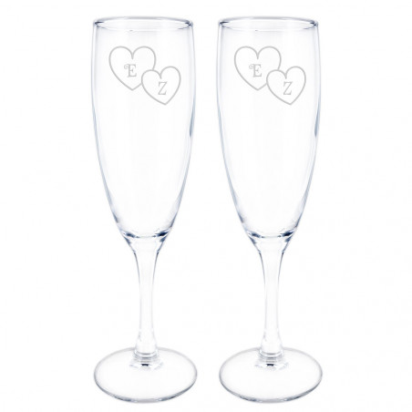 2 flûtes à champagne initiales personnalisable
