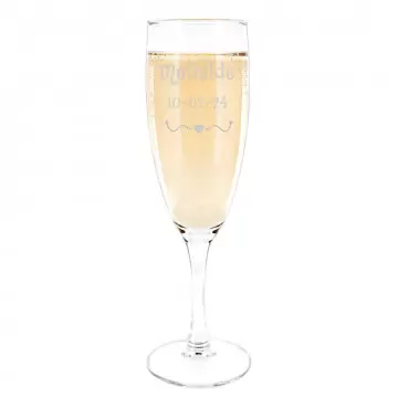 Flûte à champagne cœur personnalisable | Cadeau Amour