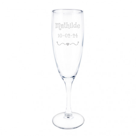Flûte à Champagne design cœur unique
