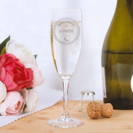 Flûte à champagne personnalisable pour témoin mariage femme