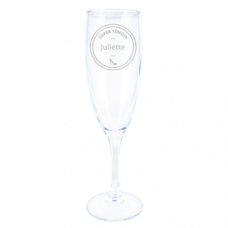 Flûte à champagne gravée pour témoin mariage femme