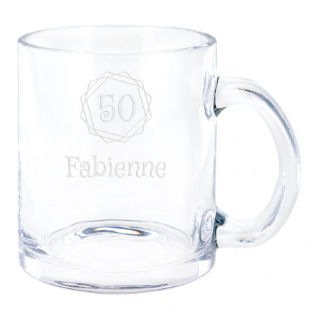 Tasse en verre unique avec design Anniversaire