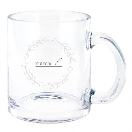 Tasse à thé en verre gravée avec vos initiales