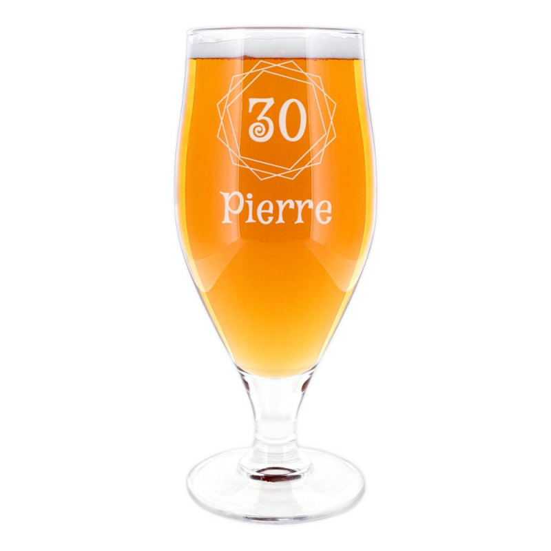 Verre à Bière à pied personnalisé avec design Anniversaire