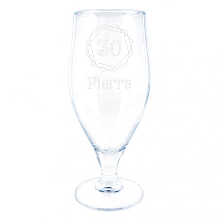 Verre à pied personnalisable pour la bière - Anniversaire