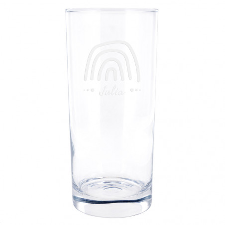 Verre à sirop gravé avec design arc en ciel