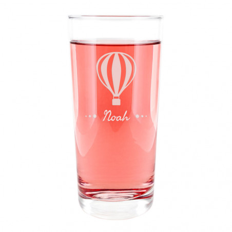 Verre sirop personnalisé design montgolfière