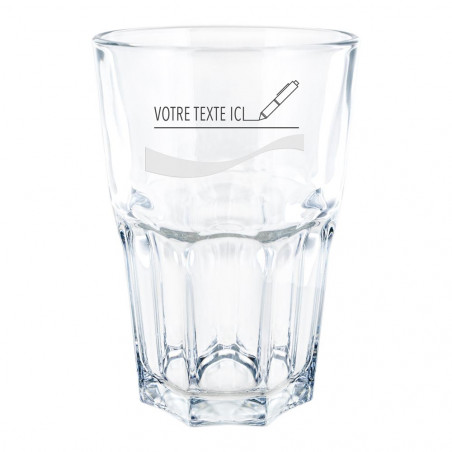 Verre à soda gravure texte original