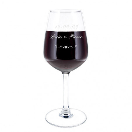 Verre à vin rouge cœur unique