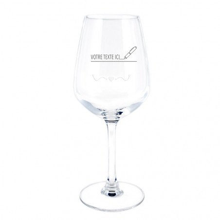 Verre à vin rouge cœur unique et personnalisé