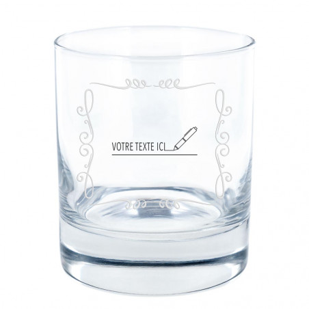 Verre à Whisky arabesque gravure texte