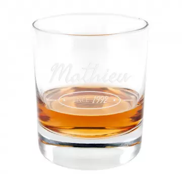 Verre à Whisky Since personnalisé | Gravure texte