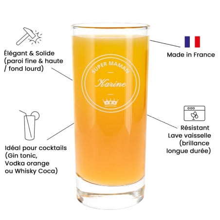 Verre apéritif Super Maman à personnaliser