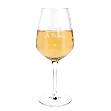 Verre vin blanc design cœur unique