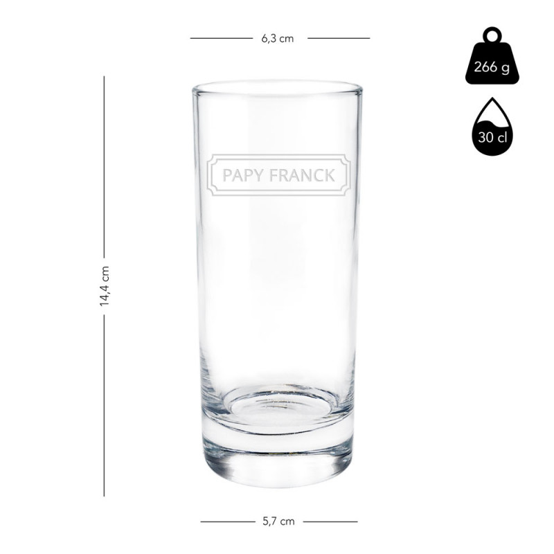 Verre à Ricard Personnalisé Benjamin - Gravure Laser - 19cl - Cadeau Anniversaire Homme - Pastis Personnalisé