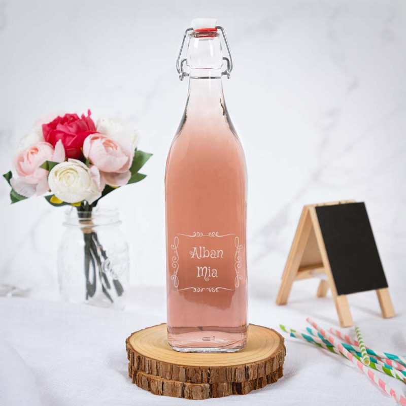 Bouteille en verre avec bouchon à personnaliser