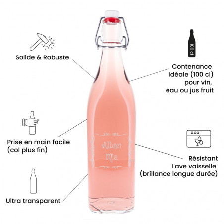 Bouteille en verre avec bouchon unique