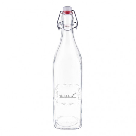 Bouteille en verre arabesque gravée