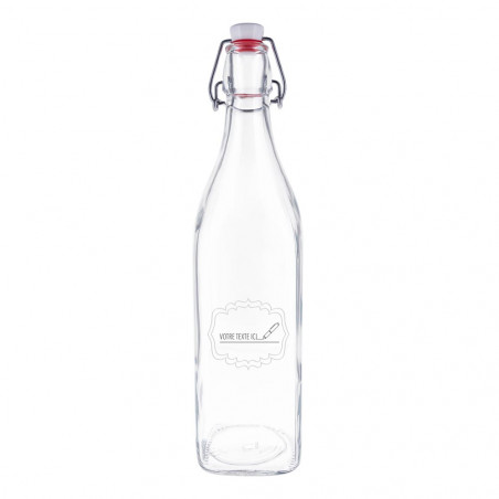 Bouteille en verre personnalisée avec cadre original