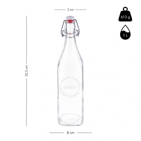 Taille bouteille table en verre avec cadre cœur