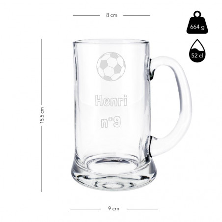 Taille chope de bière en verre