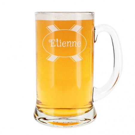 Chope de bière tradition gravée