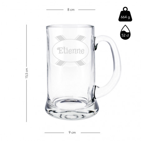 Taille chope de bière en verre tradition