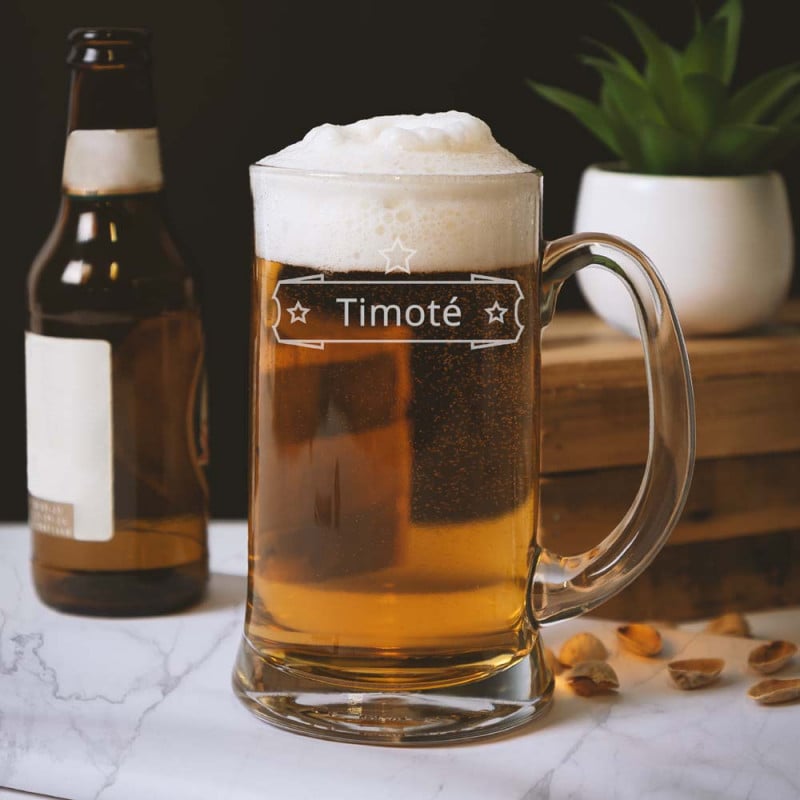 Chope de bière personnalisable avec design bistro