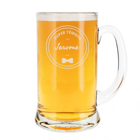 Chope bière unique pour témoin mariage homme