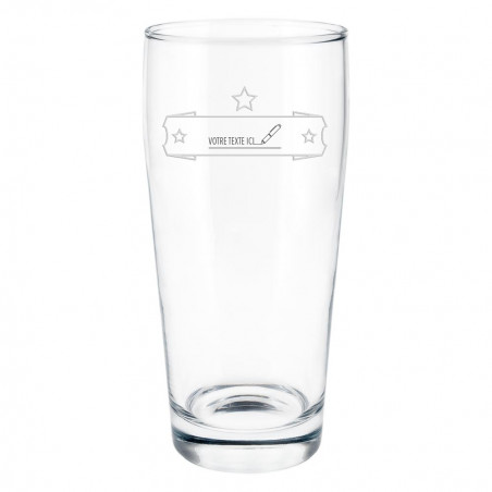 Verre à bière bistro gravé texte