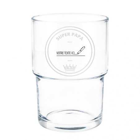 Verre à eau gravé superpapa