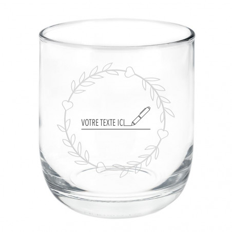 Verre à rhum avec cadre rond cœur