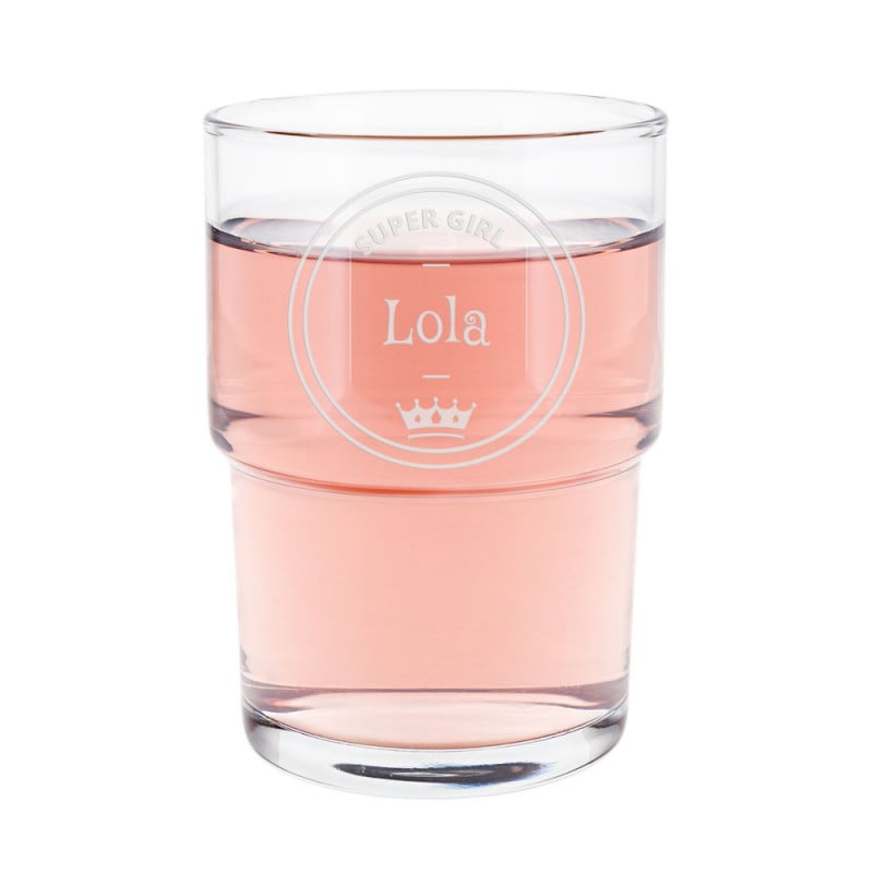 Verre à eau pour une fille personnalisé